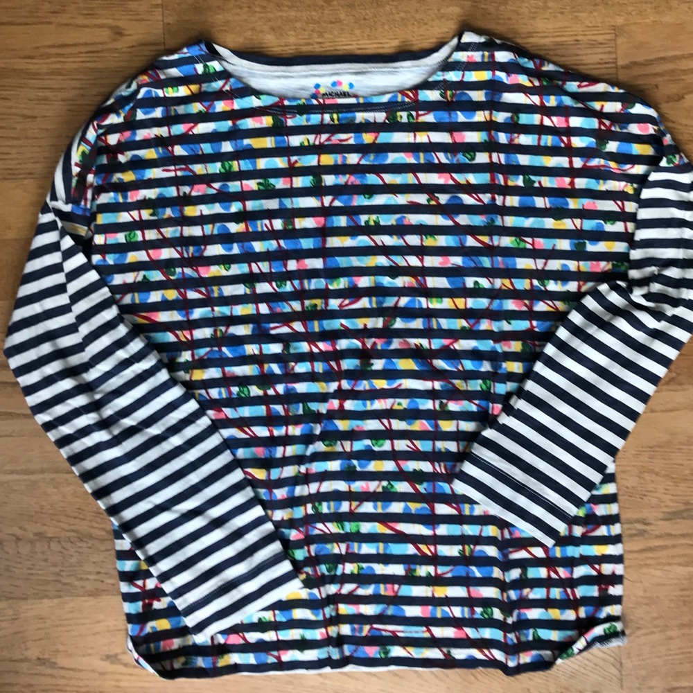 Michael De Feo for J Crew striped floral T-shirt